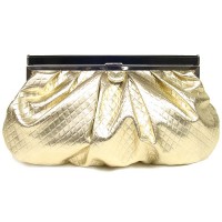 Large Clutch - Quilted Soft Leather-Like &ndash; Gold &ndash; BG-90246G